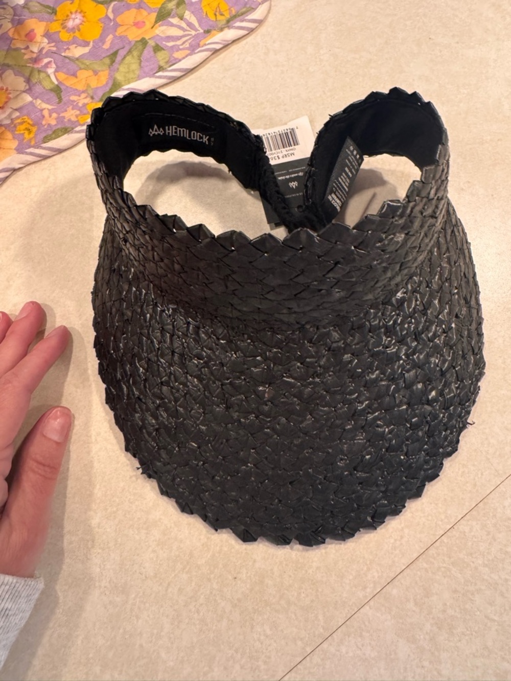 Hemlock Black Woven Visor - NWT